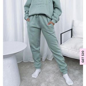 White Fox Make You Mine Sweatpants- Sage